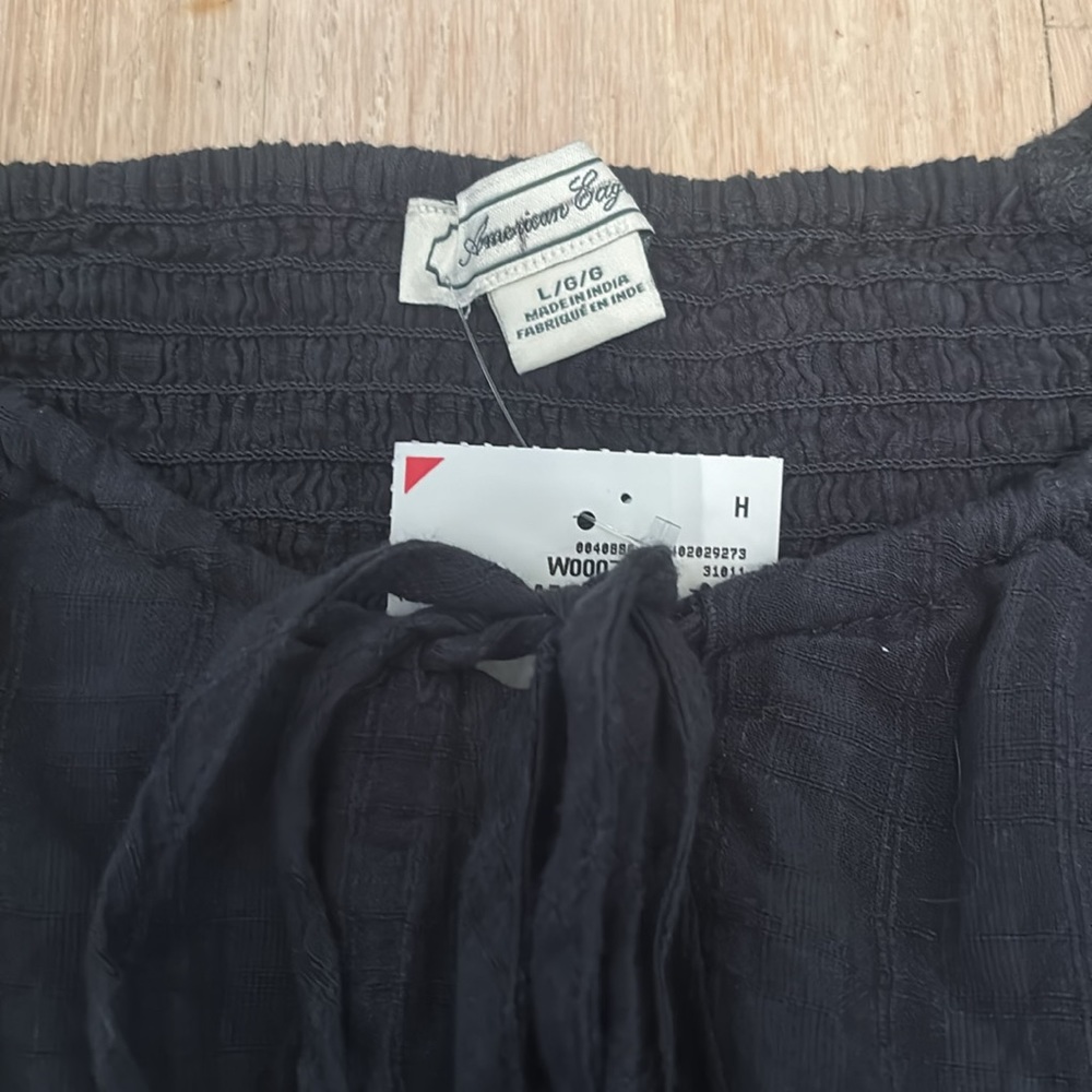 NWT American Eagle navy blue sweetheart style blouse Size Large - Picture 2 of 5